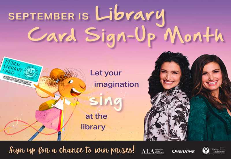 September is Library Card Sign Up Month. Sign up for a card or play bingo to win prizes. 